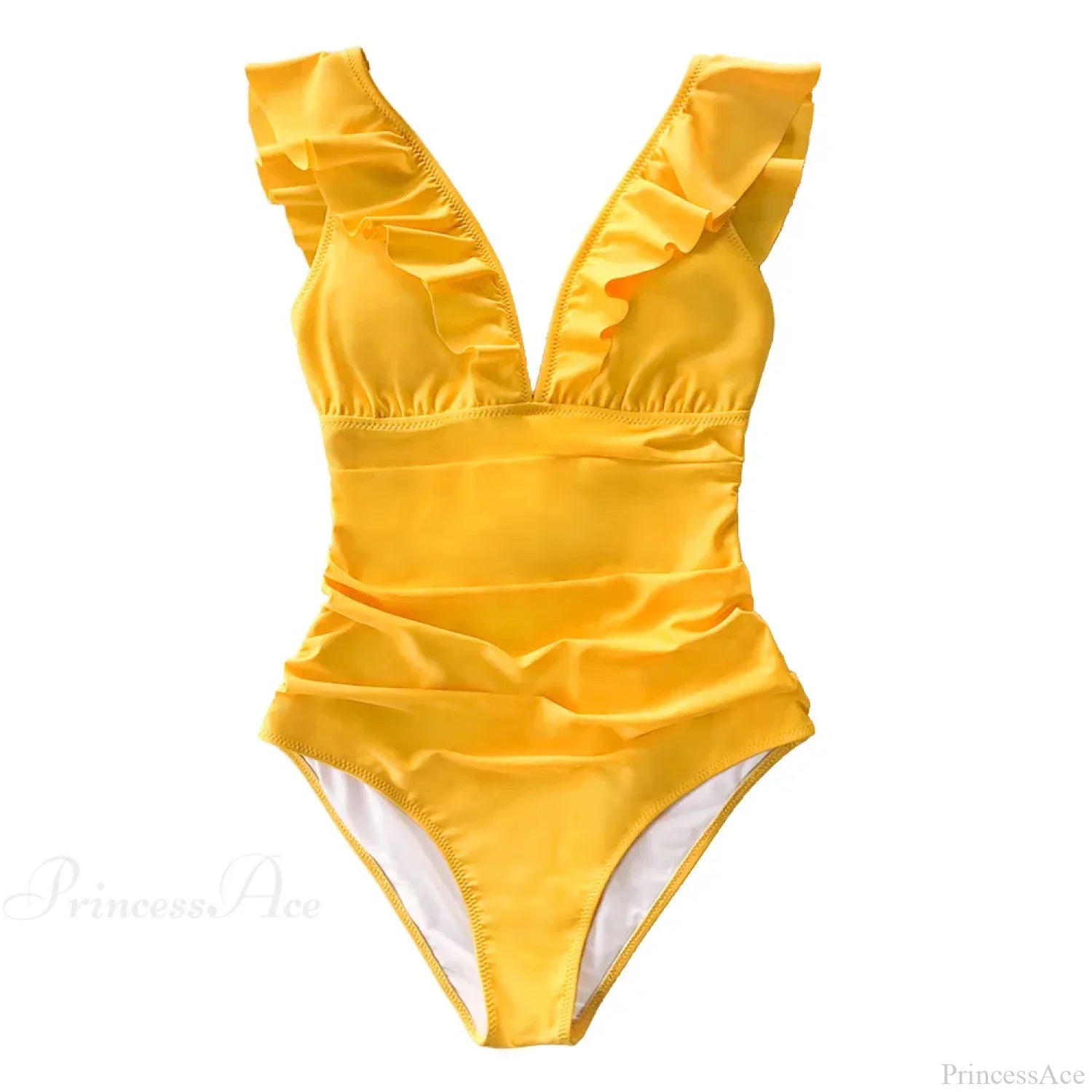 Ruffled V-neck Lace Up Monokini One Piece Set image 10