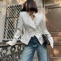 Ruffled White Long Sleeve Blouse image 2
