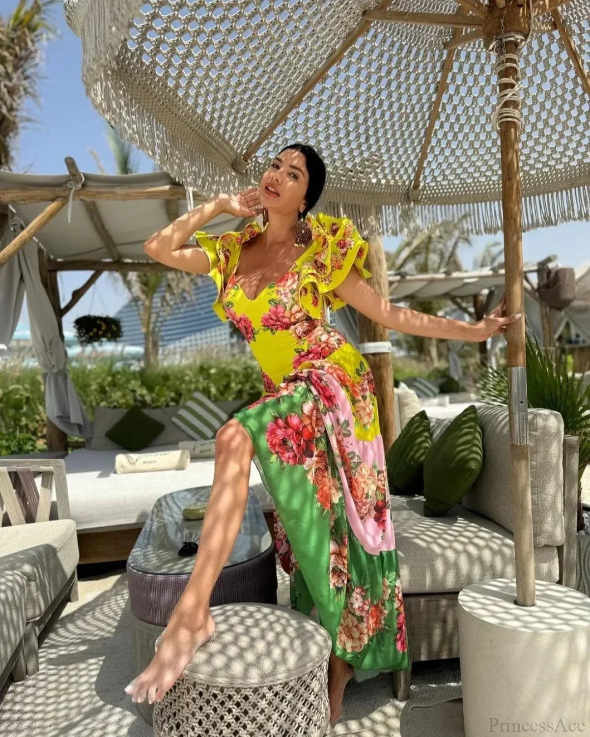 Ruffles Flower Print Skirt Two Piece Set image 3