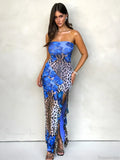 Ruffles Leopard Slim Bodycon Vacation Dress image 4