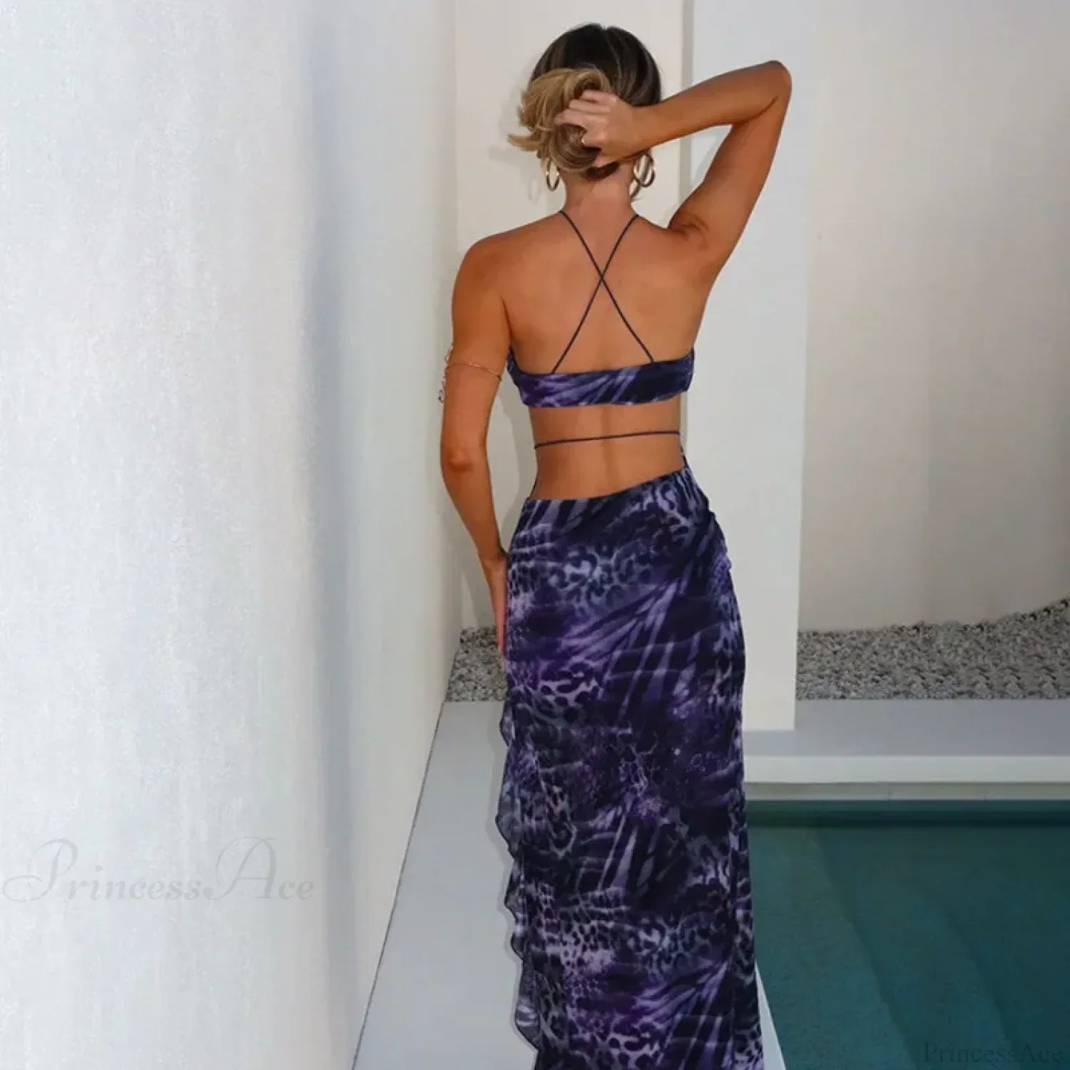 Ruffles Print Midi Vacation Dress image 3