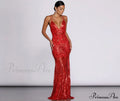 Salma Formal Sequin Charming Scroll Print Dress image 1
