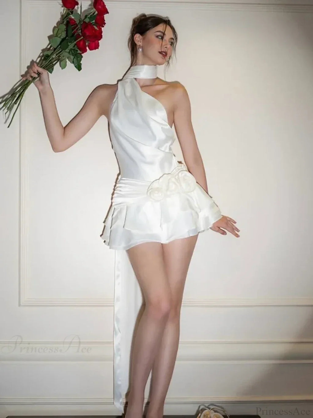 Satin 3D Flower Dress image 3