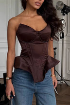 Satin Boned Fitted Bustier Corset image 3