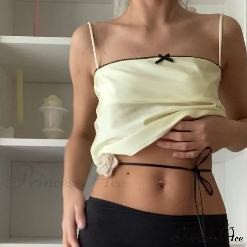 Satin Cami Bow Charming Backless Tie-Up Top image 6