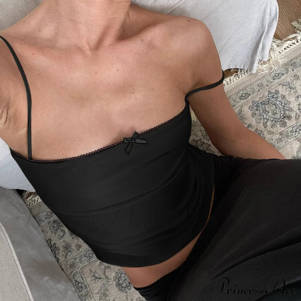 Satin Cami Bow Charming Backless Tie-Up Top image 7