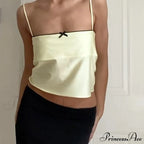 Satin Cami Bow Charming Backless Tie-Up Top image 4