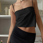 Satin Cami Bow Charming Backless Tie-Up Top image 8