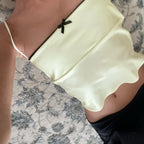 Satin Cami Bow Charming Backless Tie-Up Top image 5