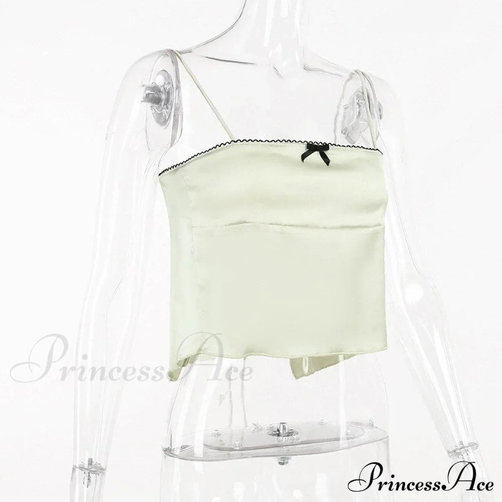 Satin Cami Bow Charming Backless Tie-Up Top image 10