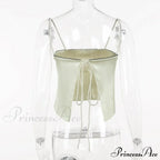 Satin Cami Bow Charming Backless Tie-Up Top image 11