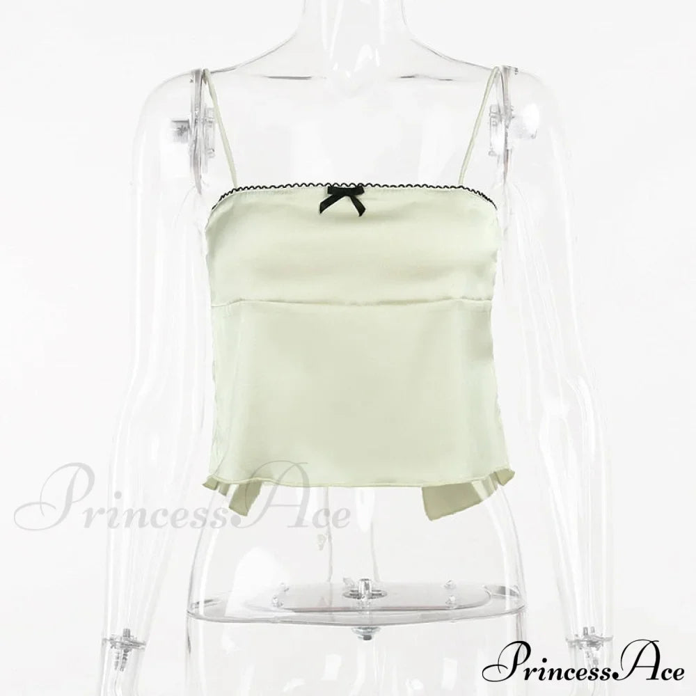Satin Cami Bow Charming Backless Tie-Up Top image 9