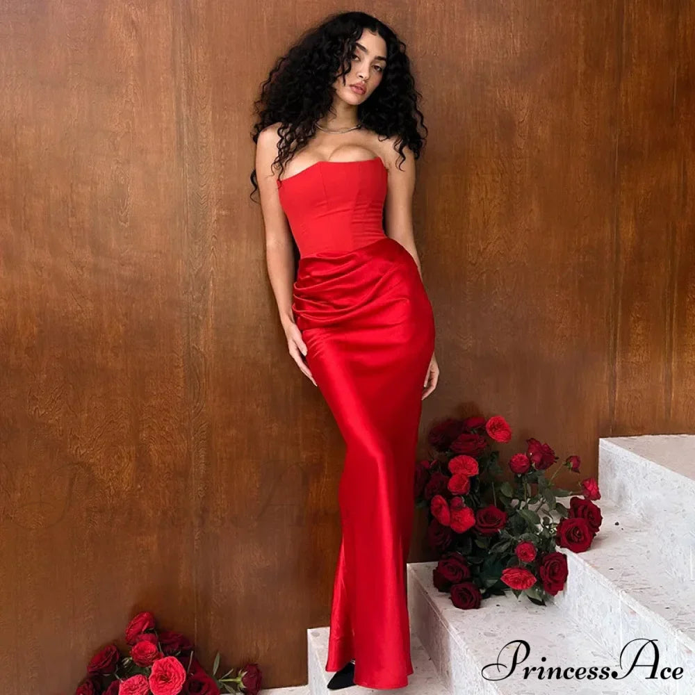 Satin Corset Stylish Maxi Dress image 1