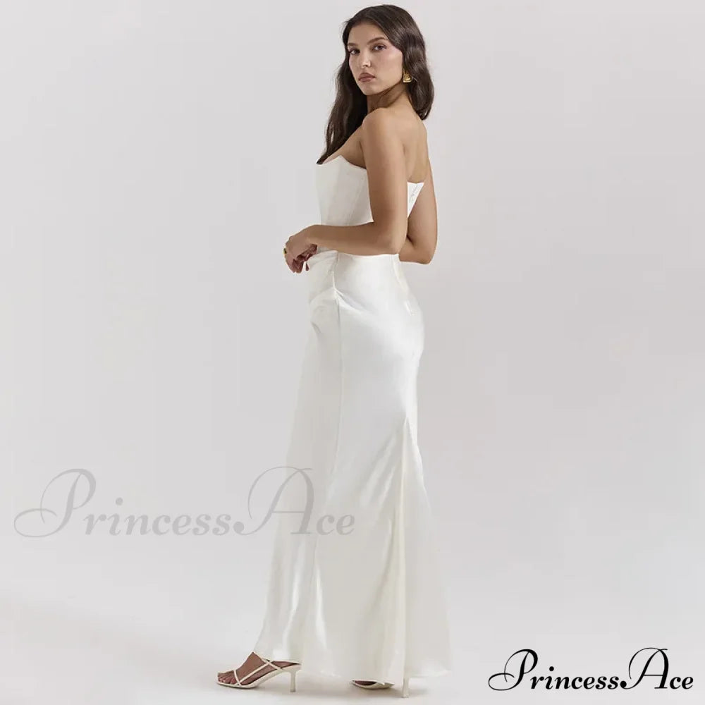 Satin Corset Stylish Maxi Dress image 5