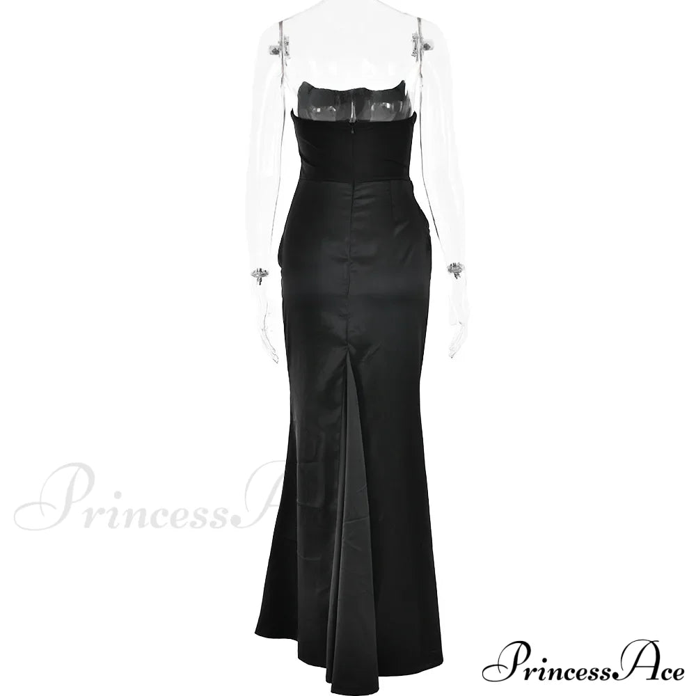 Satin Corset Stylish Maxi Dress image 21