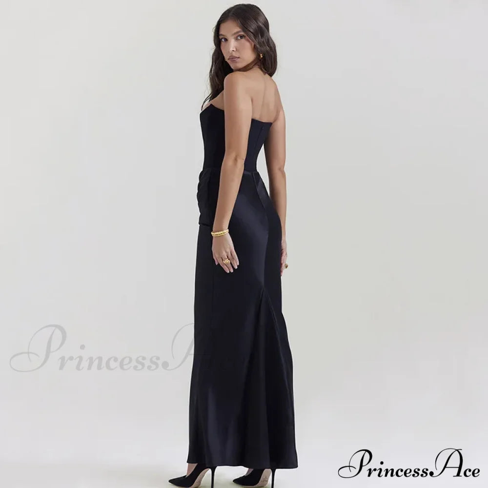 Satin Corset Stylish Maxi Dress image 16