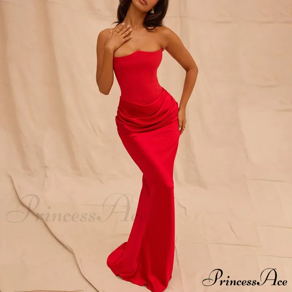 Satin Corset Stylish Maxi Dress image 3