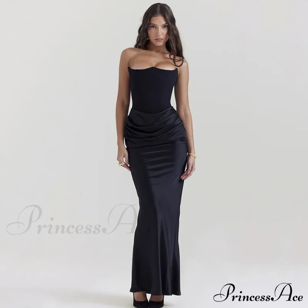 Satin Corset Stylish Maxi Dress image 13