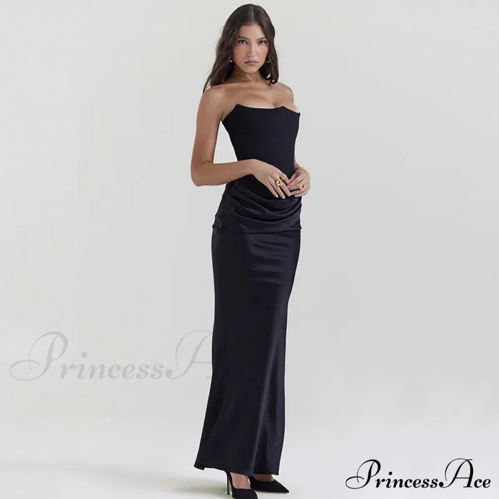 Satin Corset Stylish Maxi Dress image 15