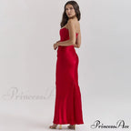 Satin Corset Stylish Maxi Dress image 2