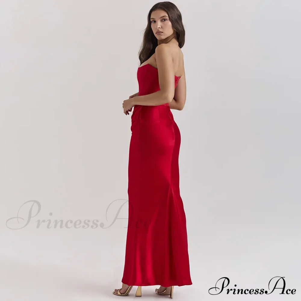 Satin Corset Stylish Maxi Dress image 2