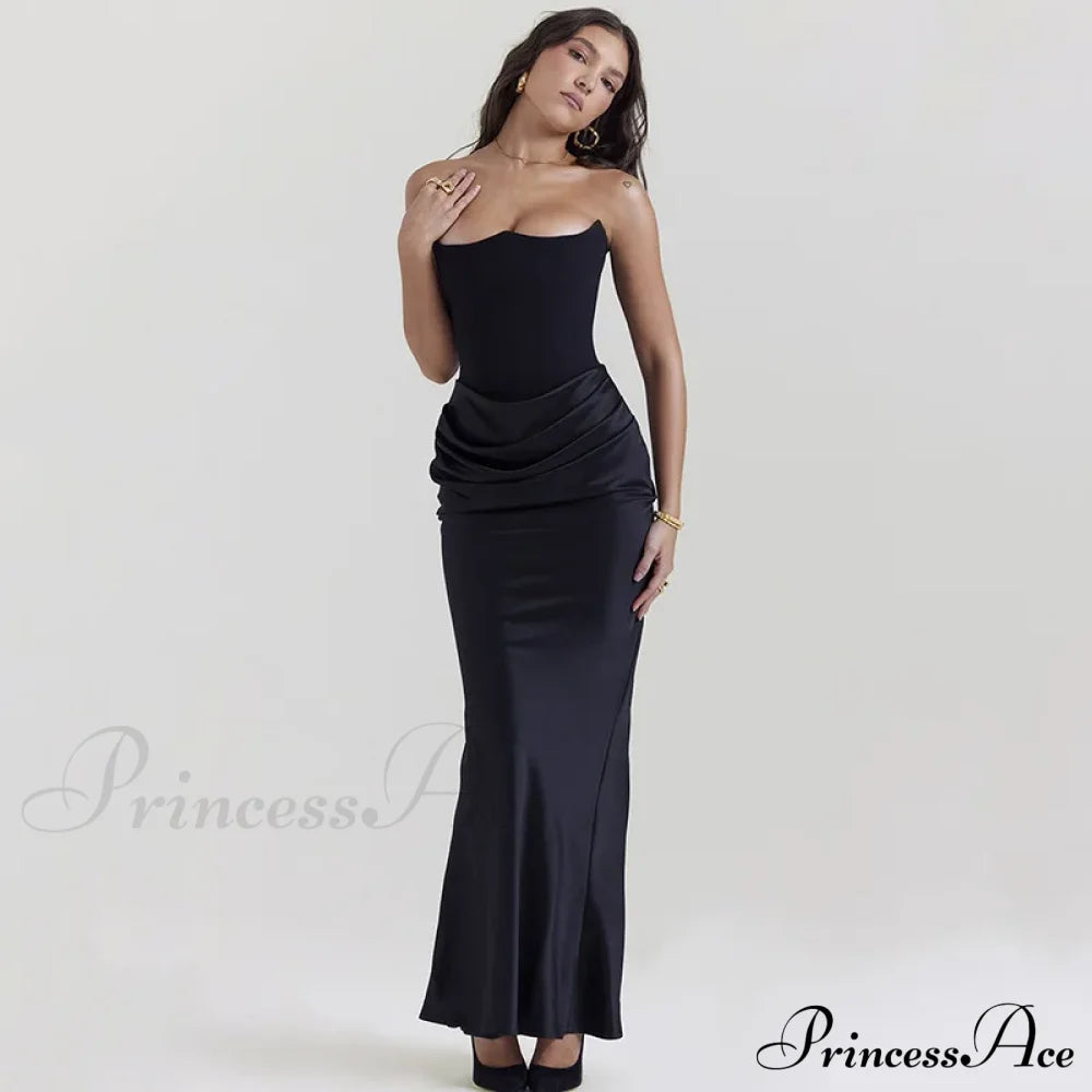 Satin Corset Stylish Maxi Dress image 14