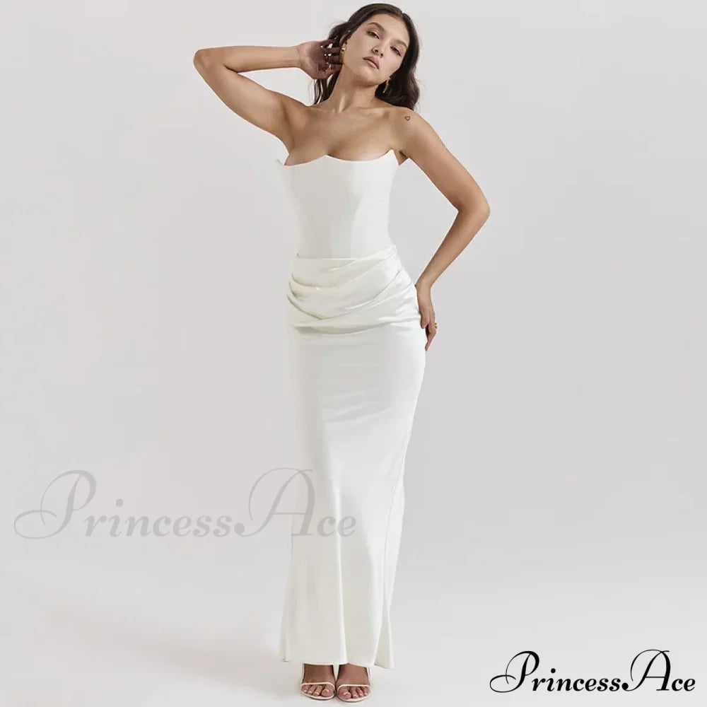 Satin Corset Stylish Maxi Dress image 4
