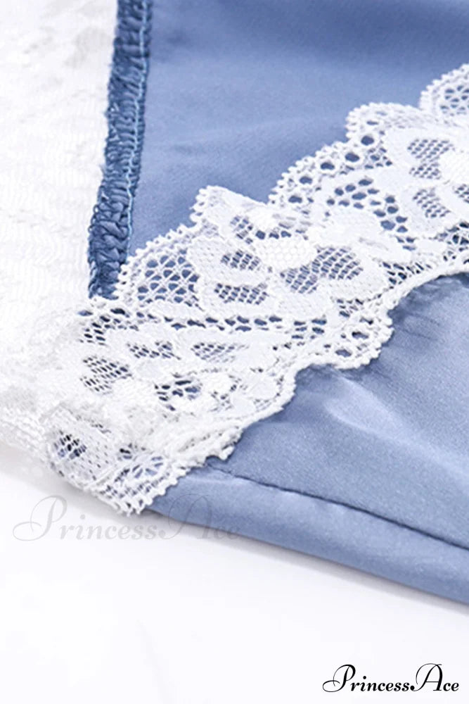 Satin Halter Lace Patchwork Dress image 9