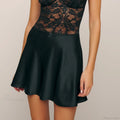 Satin Lace Bow Flared Skirt image 3