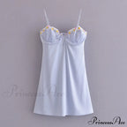 Satin Lace Patchwork Charming Cupped Slip Mini Dress image 8