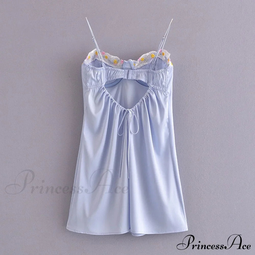 Satin Lace Patchwork Charming Cupped Slip Mini Dress image 9