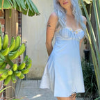 Satin Lace Patchwork Charming Cupped Slip Mini Dress image 5