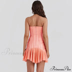 Satin Lace Up Charming Bandage Strapless Mini Dress image 12
