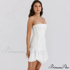Satin Lace Up Charming Bandage Strapless Mini Dress image 10