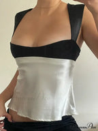Satin Plunge Crop Top Mini Dress image 3