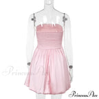 Satin Puff Ruched Charming Tube Mini Dress image 15