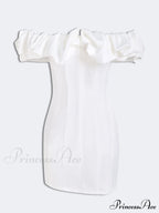 Satin Ruffled Stylish Strapless Mini Dress image 9