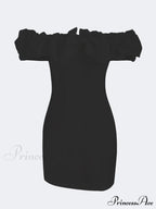 Satin Ruffled Stylish Strapless Mini Dress image 7