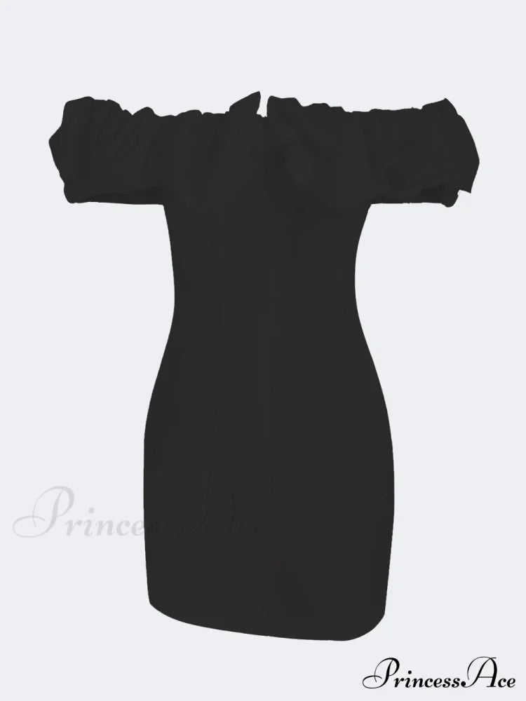 Satin Ruffled Stylish Strapless Mini Dress image 7