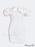 Satin Ruffled Stylish Strapless Mini Dress image 8