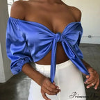 Satin Slik Crop Women Bow Sashes V Neck Crop Sleeveless Half Sleeve Cropped Backless cropped feminino Tank top image 7