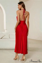 Satin Spaghetti Strap Sexy Party Dress image 4