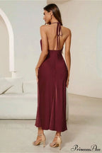 Satin Spaghetti Strap Sexy Party Dress image 7