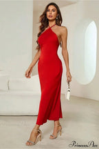 Satin Spaghetti Strap Sexy Party Dress image 2
