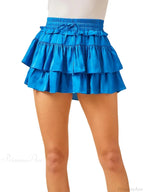 Satin Tiered Flared Pleated Skirt image 8