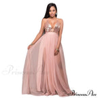 Saylor Formal Double Charming Slit Tulle Dress image 2
