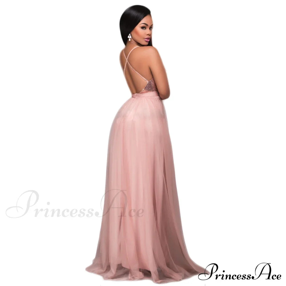 Saylor Formal Double Charming Slit Tulle Dress image 3