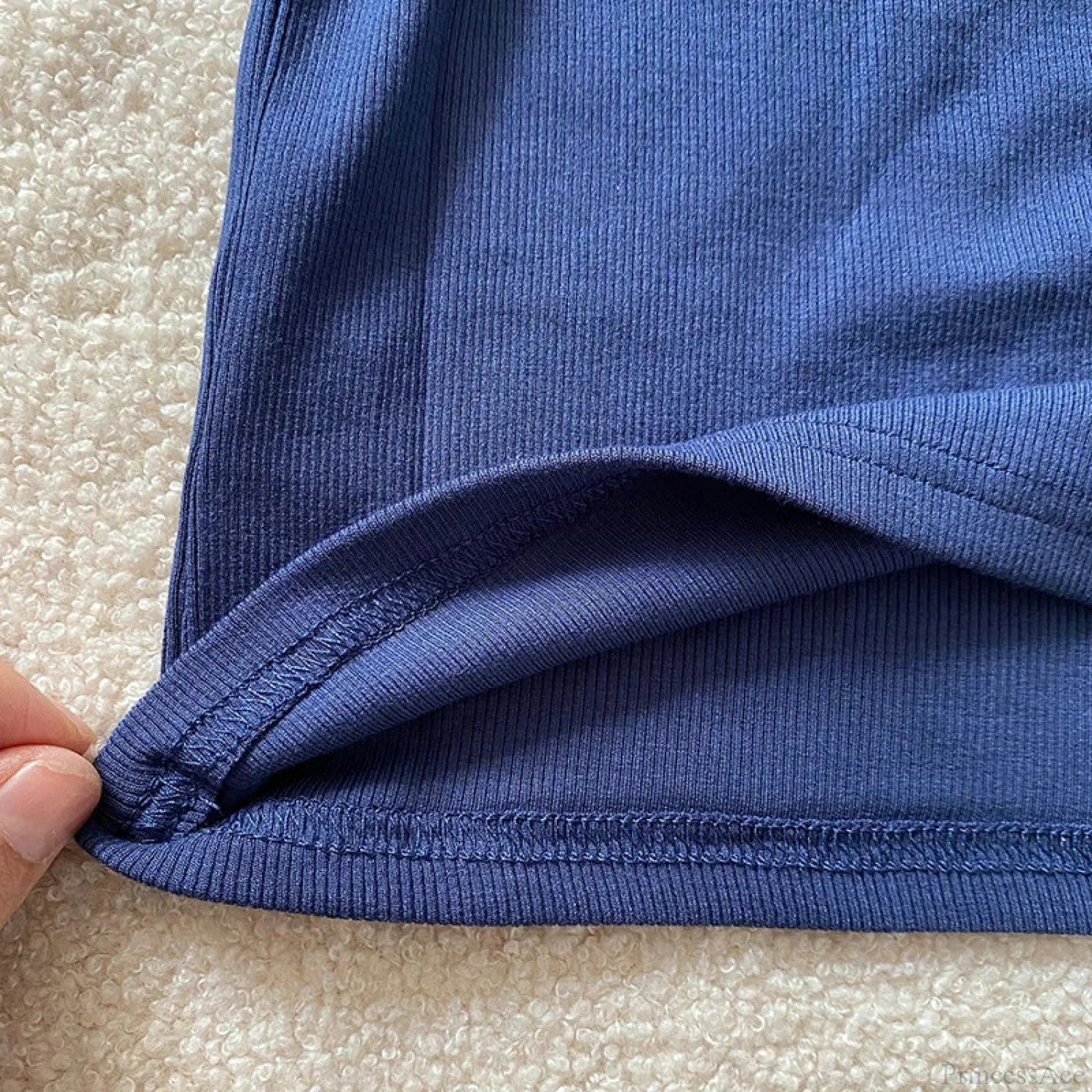 Screw Thread Cotton T-shirt Slim Sweater image 5