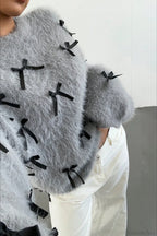 Seamoss Bow Decor Soft Crew Neck Loose Knit Sweater image 4