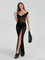 See-Through Backless Bodysuit Wrap Long Floral Skirt image 3